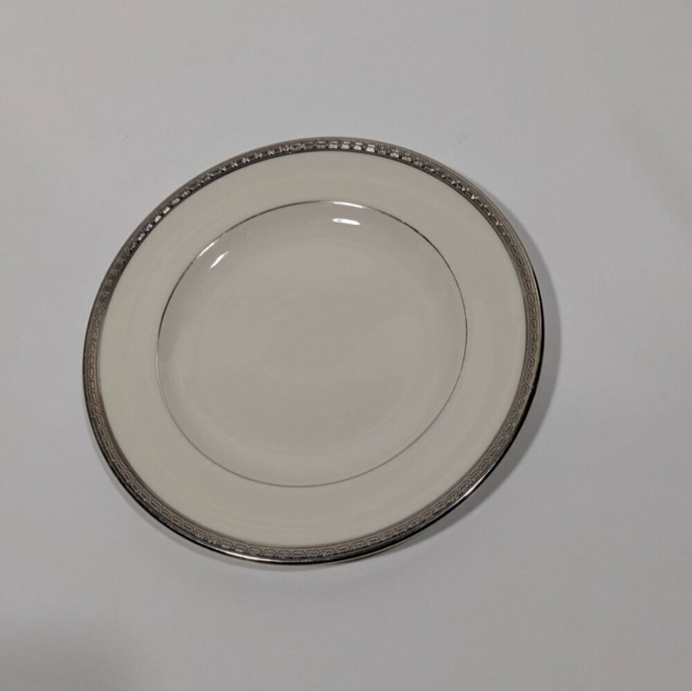 Pickard Embassy White Ceramic Plate Silver Trim USA Elegant Dining